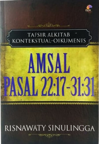 Image of Amsal Pasal 22:17 - 31:31 (Seri Tafsir Alkitab Kontekstual-Oikumenis)