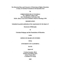 Image of The Historical Place and Character of Mentoring in Higher Education: A Study of Christian Formation in the Byzantine East