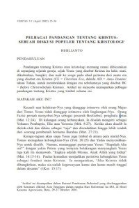 Image of PELBAGAI PANDANGAN TENTANG KRISTUS:
SEBUAH DISKUSI POPULER TENTANG KRISTOLOGI