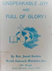 Image of UNSPEAKABLE JOY AND FULL OF GLORY